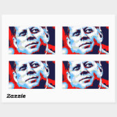 Pop Art JFK John F. Kennedy Red Blue Rechthoekige Sticker (Vel)