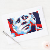 Pop Art JFK John F. Kennedy Red Blue Rechthoekige Sticker (Envelop)