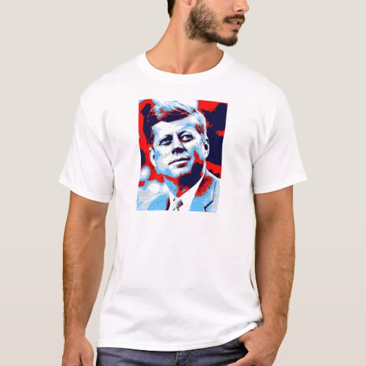 Pop Art JFK John F. Kennedy Red Blue T-shirt (Voorkant)