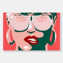 Pop Art Jolie Femme Lunettes de soleil Rouge Lipst