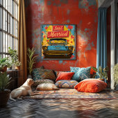 Pop Art: Just Married Retro Foto Afdruk