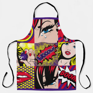 Pop art Kaart Illustrationart, pop, mooi, komiek,d Schort