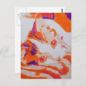 Pop Art katze Briefkaart (Voorkant / Achterkant)