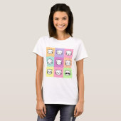 Pop Art Kawaii Cat Emoji 2 T-shirt (Voorkant volledig)