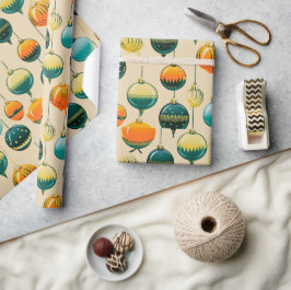 Pop Art Kerst Baubles inpakpapier