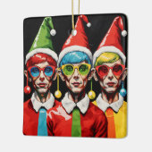 Pop Art Kerst Elfen Keramisch Ornament (Links)