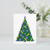 Pop Art kerstboom met appels en bananen Briefkaart (Staand voorkant)