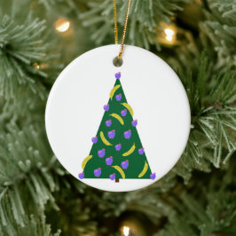 Pop Art kerstboom met appels en bananen Keramisch Ornament