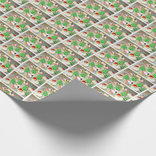 Pop Art kerstkoekjes Cadeaupapier (Hoek)