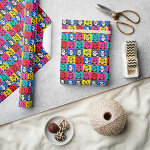 Pop Art Kerstman Kerst Patroon Cadeaupapier