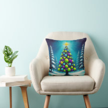 Pop Art Kerstmis met Neon Groen Blauw Paars