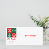 Pop Art Kerstmis PEACE Feestdagenkaart (Staand voorkant)