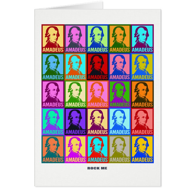 Pop Art kleurrijke Amadeus | Mozart Rock Me (Voorkant)