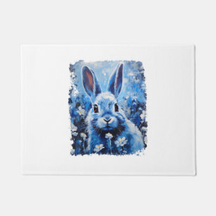 Pop Art Kleurrijke Bunny Konijn Blauw Deurmat
