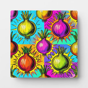 Pop Art Kleurrijke Uien Fotoplaat