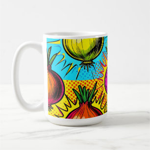 Pop Art Kleurrijke Uien Koffiemok