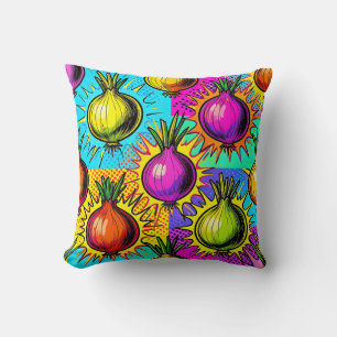Pop Art Kleurrijke Uien Kussen