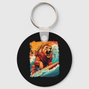 Pop Art Koning Jungle Dier Leeuw Paddle Board Surf Sleutelhanger
