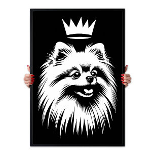 Pop Art Koninklijke Pomeranian Met Een Kroon Poster