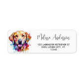 Pop Art Labrador Retriever Dog Retouradres Etiket (Voorkant)