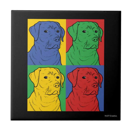 Pop Art Labrador Retriever Tegeltje (Voorkant)