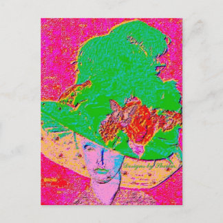 Pop art lady, briefkaart
