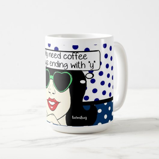 Pop art Lady Coffee Mok (Voorkant rechts)