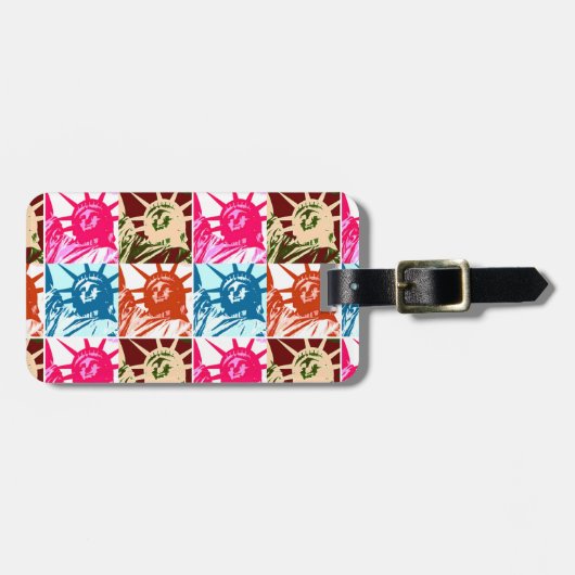 Pop Art Lady Liberty Bagagelabel (Voorkant horizontaal)