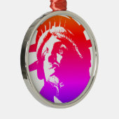 Pop Art Lady Liberty Metalen Ornament (Rechts)