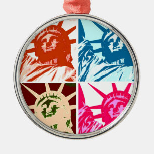 Pop Art Lady Liberty Metalen Ornament