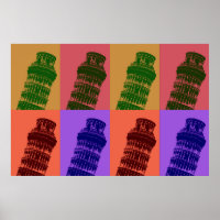 Pop Art Leaning Tour de Pise Italie Poster de voya