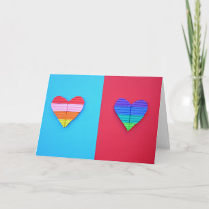 Pop Art Liefde Twin Valentijn Regenboog Harten Kaart