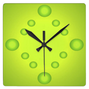 Pop Art Lime Soleil Inhabituel Horloge verte 4