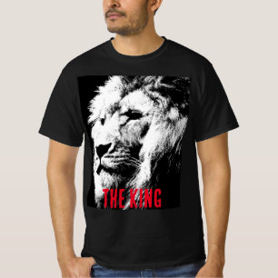 Pop Art Lion Face Elegant Mannen Moderne Sjabloon T-shirt