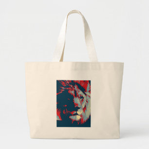 Pop Art Lion Grote Tote Bag