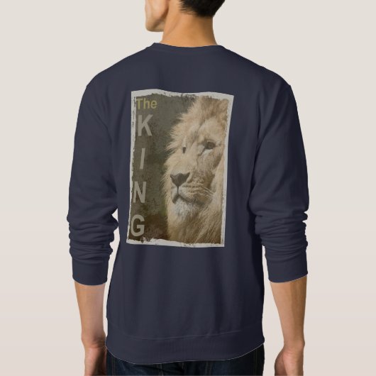Pop Art Lion Hoofd van de Mannen van het King Back Trui (Achterkant)