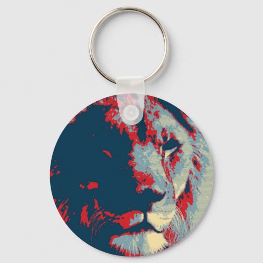 Pop Art Lion Sleutelhanger (Voorkant)