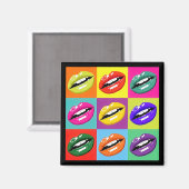 Pop Art Lips Motif Design Magnet (Recto/Verso)