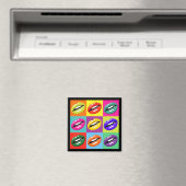 Pop Art Lips Motif Design Magnet (In Situ (Lave-vaisselle))