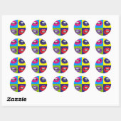 Pop Art Lips Pattern-ontwerp Ronde Sticker (Vel)