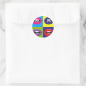 Pop Art Lips Pattern-ontwerp Ronde Sticker (Tas)