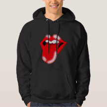 Pop Art Lips & Tongue Mannen’s Hoodie | Vetgedrukt