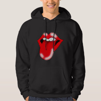 Pop Art Lips & Tongue Mannen’s Hoodie | Vetgedrukt