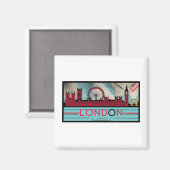 Pop-Art Londen Skyline Magnet Magneet (Voorkant / Achterkant)