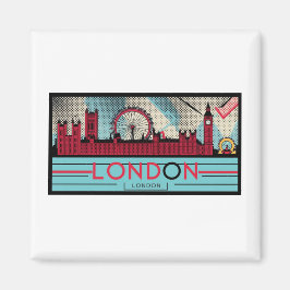 Pop-Art Londen Skyline Magnet Magneet