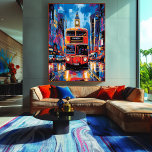 Pop Art London Bus avec Big Ben en toile de fond<br><div class="desc">Découvrez le charme et l'énergie de Londres avec cet art pop audacieux avec un bus rouge à deux étages sur fond de Big Ben. Les couleurs vives et le style rétro animent la ville emblématique, idéale pour les amateurs de pop art, de culture britannique et de décoration urbaine branchée. Ajoutez...</div>