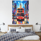 Pop Art London Bus avec Big Ben en toile de fond (Insitu(Chambre))