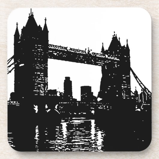 Pop Art London Tower Bridge Bier Onderzetter (Voorkant)