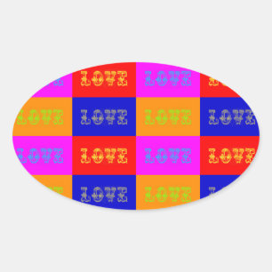 Pop Art Love Ovale Sticker