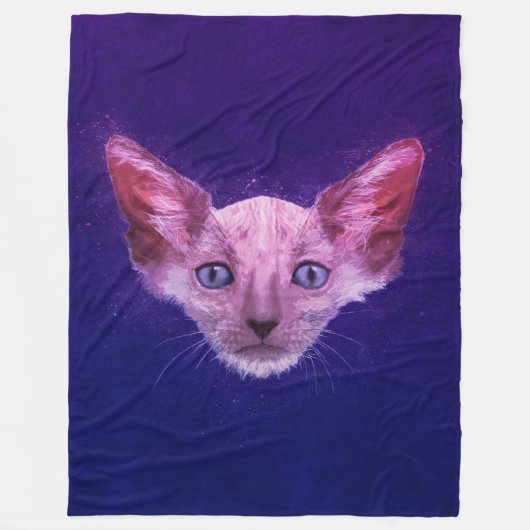 Pop Art Lykoi Werewolf Cat Fleece Deken (Voorkant)